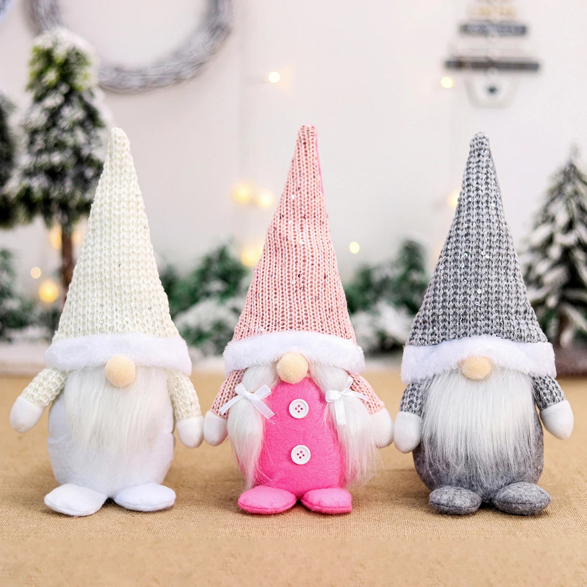 Décorations de Noël Gnome sans visage pour la maison, beurre joyeux Noël, ornement d'arbre de Noël, nouvel an 2024, 2025