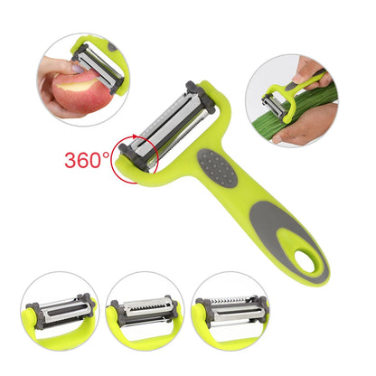 PrepWhirl Trio Deluxe: The Multi-Blade Rotary Peeler, Slicer & Grater for Culinary Creations