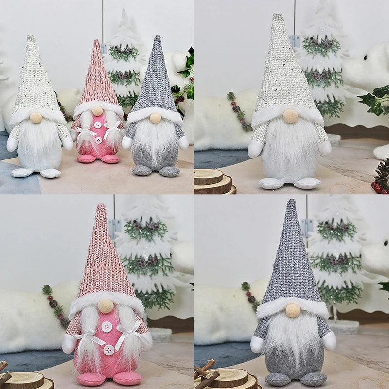 Décorations de Noël Gnome sans visage pour la maison, beurre joyeux Noël, ornement d'arbre de Noël, nouvel an 2024, 2025