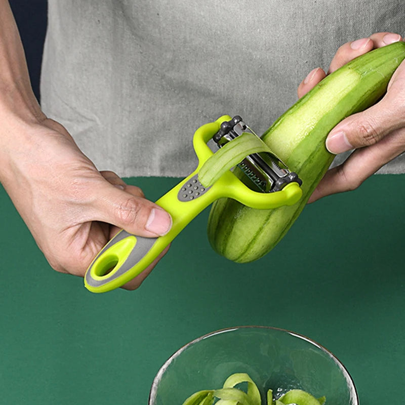 PrepWhirl Trio Deluxe: The Multi-Blade Rotary Peeler, Slicer & Grater for Culinary Creations