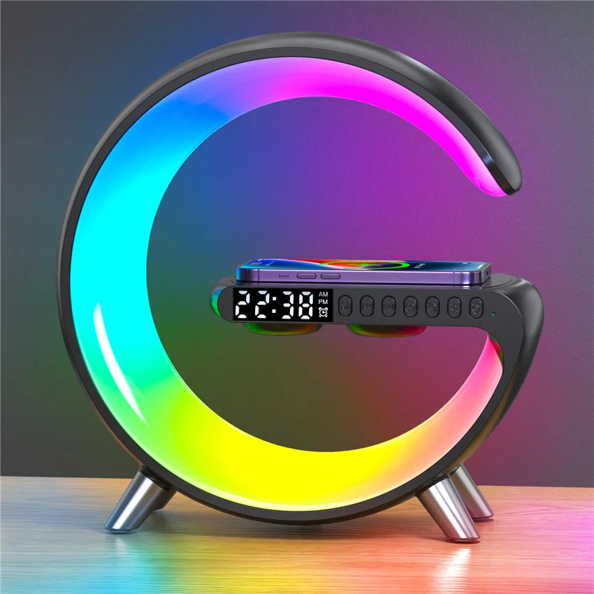 Charge & Vibe Pro Max: The Ultimate Wireless Charging Station with Alarm, Speaker, & Mood Lighting