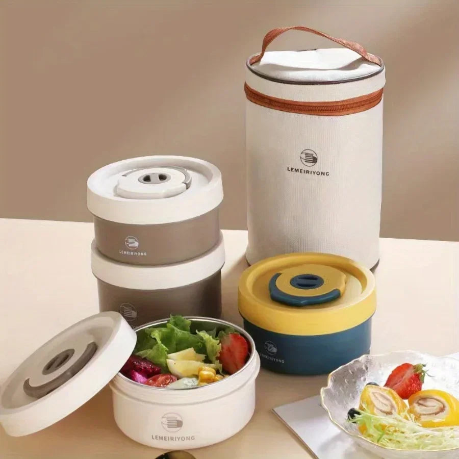 304 stainless steel lunch box, lunch box, insulated lunch box, multi-layer lunch box can be heated in a microwave oven